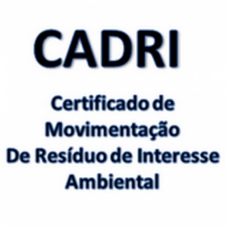 Cadri Resíduos Vila Gustavo - Certificado de Movimentação de Resíduos de Interesse Ambiental Grande SP