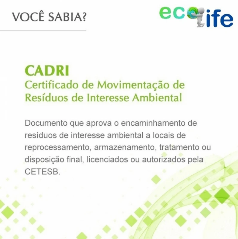 cadri e licença de operação